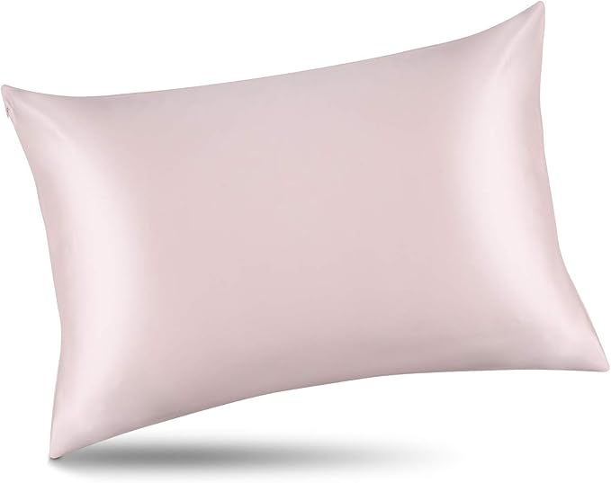 ALASKA BEAR Silk Pillowcase for Hair and Skin, Set of 2 Pure Genuine 22 Momme Mulberry Silk Pillow Cases King Size for Bliss Sleep Better Than Poly Satin, Zipper Closure(2pc, Pink)