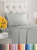 Twin Size 3 Piece Sheet Set - Extra Soft, Breathable And Cooling Sheets - Hotel Luxury Bed Sheets for Women & Men - Deep Pockets, Easy-Fit & Wrinkle-Free Sheets - Light Slate Grey Oeko-Tex Bed Sheets