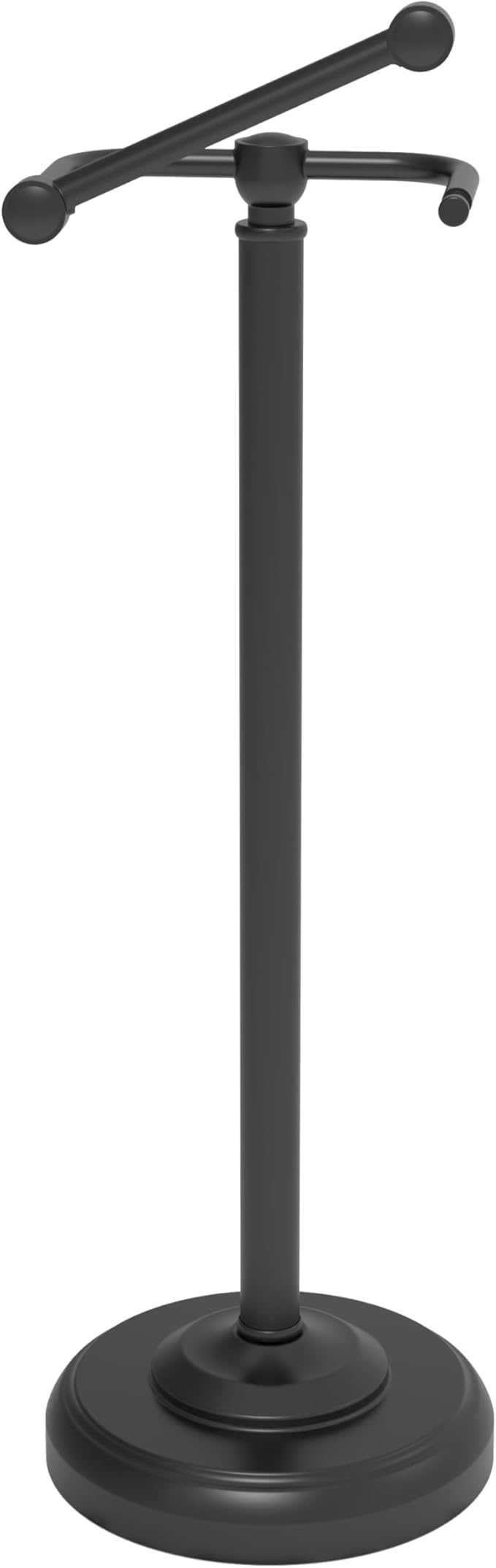 Black Toilet Paper Holder Stand, Matte Black Toilet Paper Holder Free Standing, Post Pivoting Design & Stable Weighted Base SUS304 Stainless Steel for Bathroom(Mega Roll)