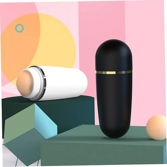 Volcanic Oil Absorbing Roller Face Oil Control Stick Facial Skin Care Tool Black control massage roller