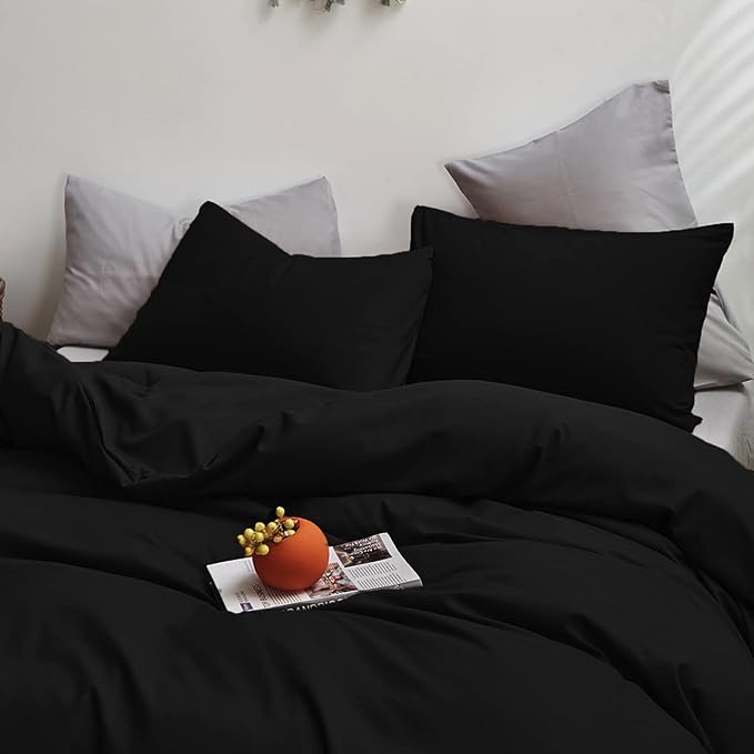 Cottonight Black Comforter Cal King Men Black Bedding Comforter Set California King Dark Color Modern Quilts Blanket Soft Breathabel Gothic Comforter Set for Adults Teens