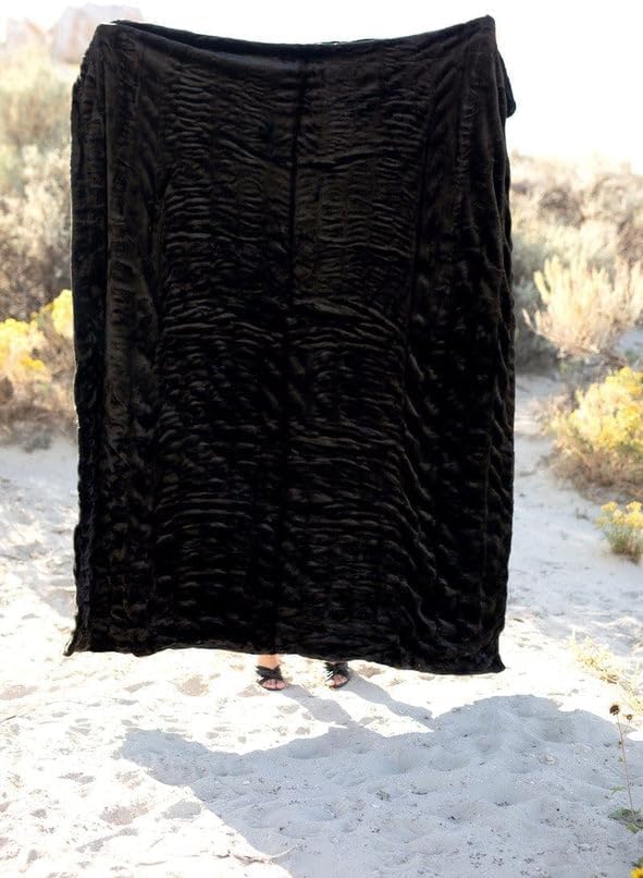 Minky Couture Hugs Blanket - Extra Plush Blanket for Premium Gifting - Stretchy Bubbled Cozy Throw - Silky Smooth - Durable & Machine-Washable - Travel-Friendly - Monster, Black