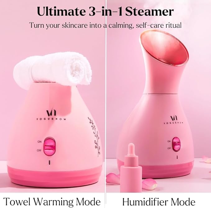 Facial Steamer Spa Gifts with Complimentary 17 Skin Care Tools | Face Steamer for Facial Deep Cleaning | Towel Warmer & Humidifier Mode| Self Care Gifts for Women, Spa Gifts, Christmas Gifts for Women