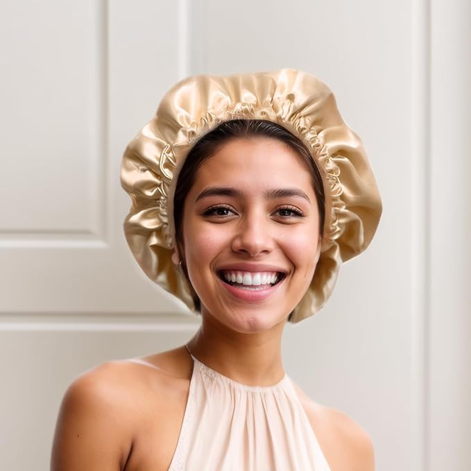 Satin Bonnet Double Layer Silk Bonnet for Sleeping Women Hair Care for Natural Curly
