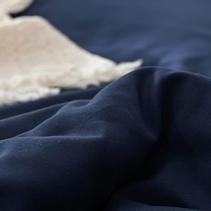 Cottonight Navy Blue Comforter Set King Men Women Dark Blue Bedding Comforter Set Solid Navy Blanket Quilts Ultra Soft Breathable Soft Navy Blue Bedding Comforter Sets