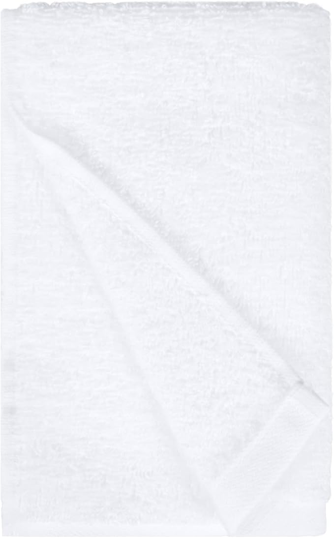 Amazon Basics Soft and Thick Cotton Hand Towels, 16 x 26 in, White, (Pack of 72)