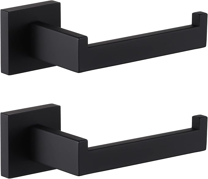 KOKOSIRI Black Toilet Paper Holders Bathroom Toilet Paper Roll Holder SUS304 Stainless Steel Contemporary Wall Mounted, 2 Pack, B2003BK-P2