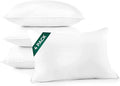 DOWNLITE 4-Pack Set of Hotel Style Hypoallergenic Down Alternative Bed Pillows – Standard/Queen Jumbo Size, 20” x 28” – Soft/Medium Density, for Stomach & Back Sleepers – Machine Washable