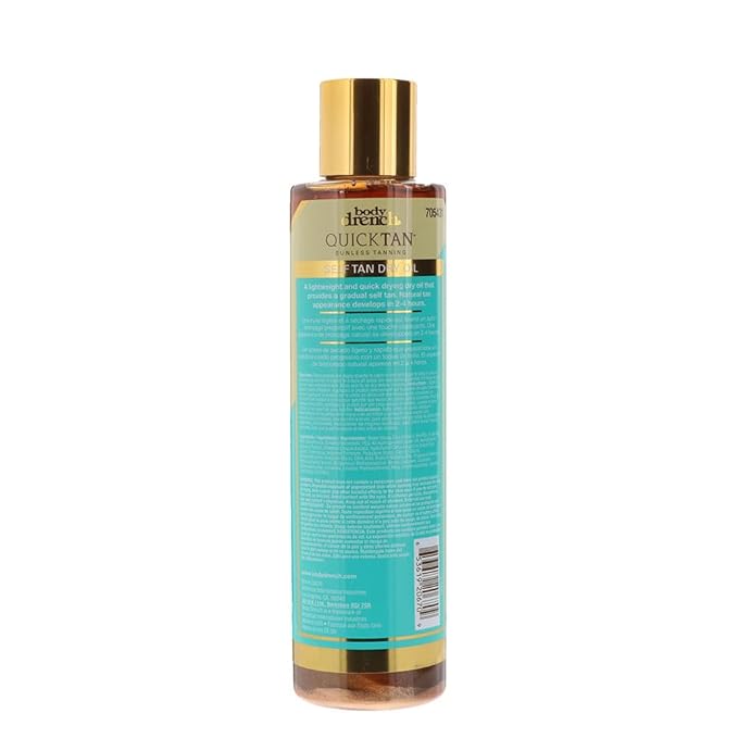 Body Drench Quick Tan Self Tanner Dry Oil – Sunless Tanning Oil for Glowing Skin, Streak-Free Bronzer with Natural-Looking Tan in Hours, 7.2 oz