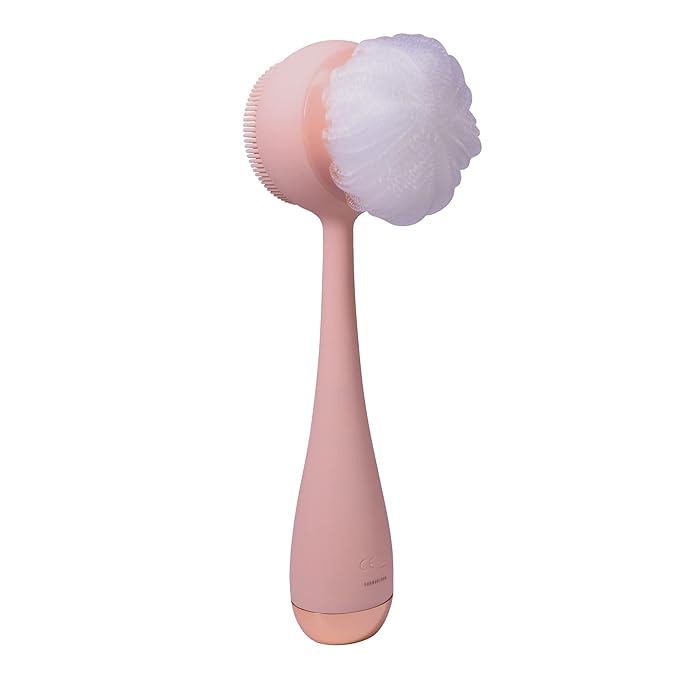 PMD Clean Body - Smart Body Cleansing Device with Silicone Brush & Three Interchangeable Attachments - Waterproof - SonicGlow Vibration - Cleanse, Exfoliate, & Massage Body