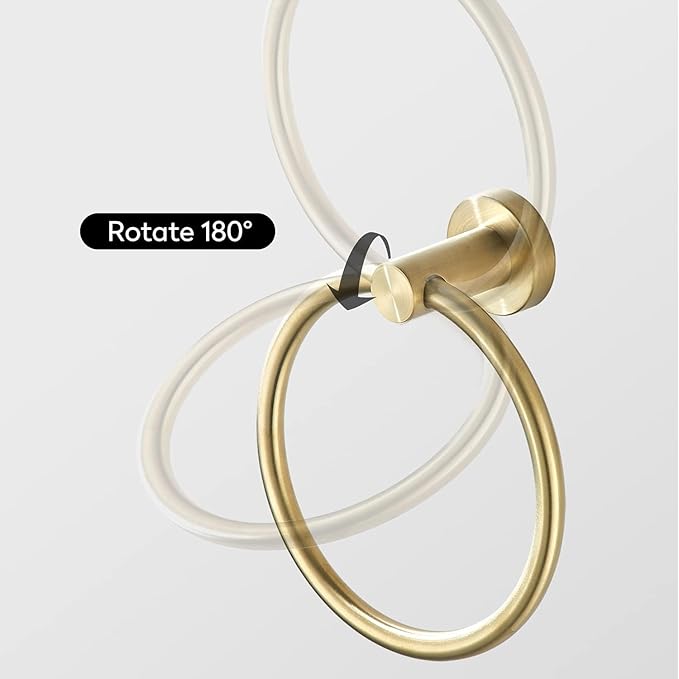 WINCASE Gold Toilet Paper Holder Towel Ring, Brushed Gold Bathroom Hardware Set, Hand Towel Holder Toilet Paper Roll Holder Wall Mount, Rustic Farmhouse Rustproof Stainless Steel 2 Pieces