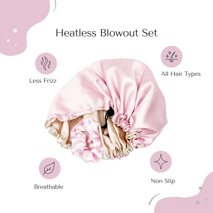 Organic To Green Satin Hair Bonnet, Adjustable Hair Bonnet for Sleeping Hair Bonnets for Women Curly Natural Hair