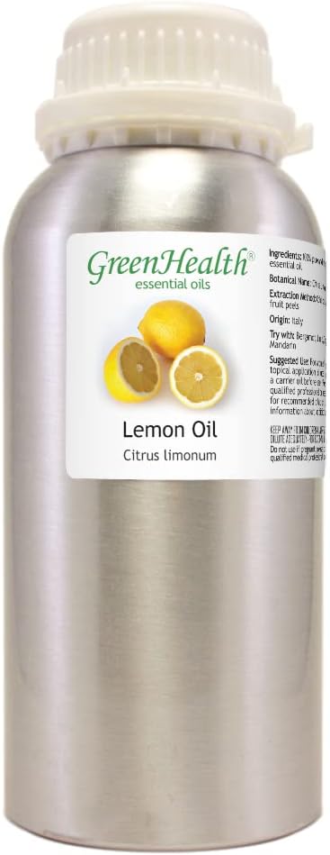 Lemon Essential Oil - 16 fl oz - Aluminum Bottle - 100% Essential Oil -GreenHealth