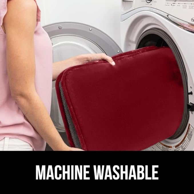 GORILLA GRIP Thick Memory Foam Bathroom Toilet Lid Seat Cover, Soft Velvet Topside, Machine Wash, Plush Cushioned Covers Fits Most Size Lids, Decorative Bath Room Accessories, 19.5x18.5, Burgundy