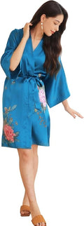 women's 100% silk kimono, short bathrobe pajamas, kimono pajamas