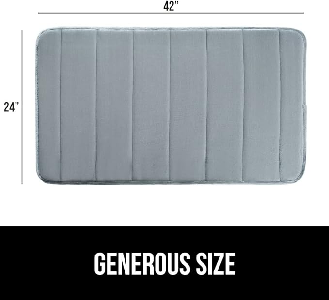 GORILLA GRIP Memory Foam Bath Mat, Soft Absorbent US Designed Bathroom Rug, Gripping Dots Machine Washable Bathmat, Cushioned Floor Mats, Shower Sink Rugs Room Décor Accessories, 42x24 Graphite Gray
