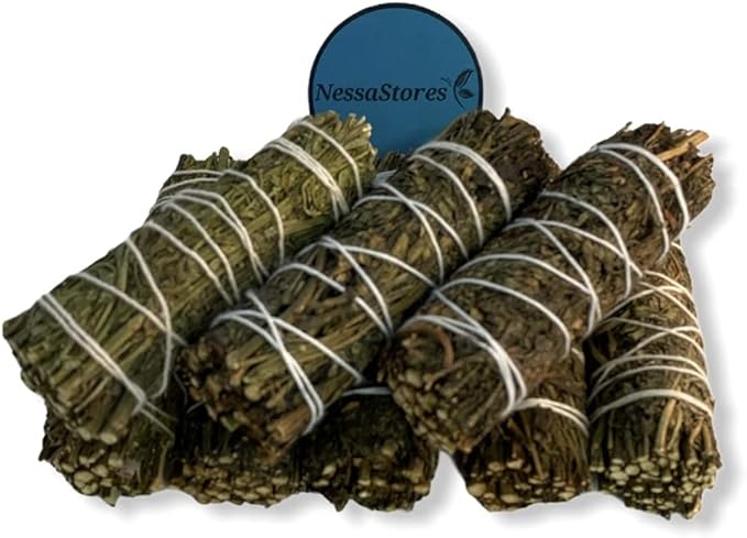 NessaStores 102 pcs Ruda Rue Smudge Sticks, 4-Inch Hand Tied, All Natural, Ethically Sourced for Home Cleansing, Clearing Negative Energy, & Attracting Positivity JC-204