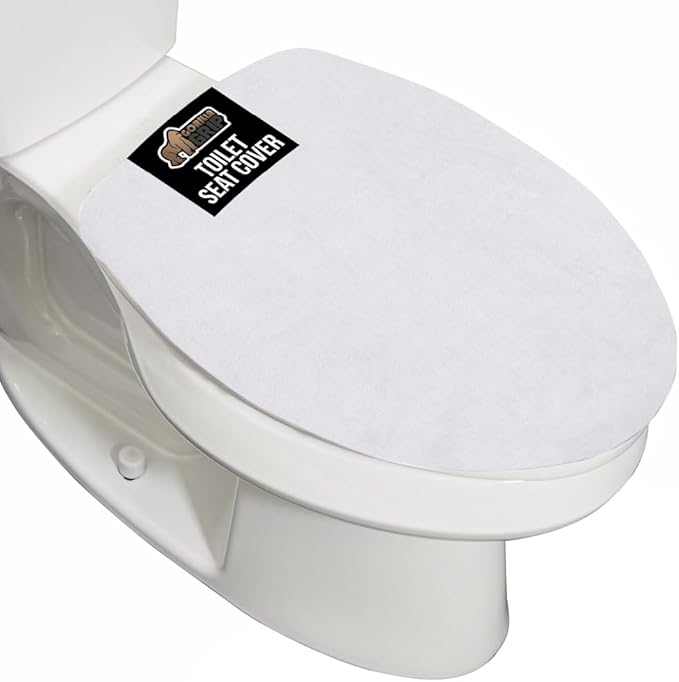 GORILLA GRIP Thick Memory Foam Bathroom Toilet Lid Seat Cover, Soft Velvet Topside, Machine Wash, Plush Cushioned Covers Fits Most Size Lids, Decorative Bath Room Accessories, 19.5x18.5, Bright White