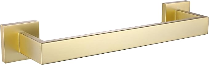 LANC 12-Inche Towel Bars for Bathroom Wall Mounted 30CM Brushed Gold Kitchen Towel Ring Total-14” Stainless Steel Square Towel Rails for Bathroom Hand Towel Holder Towel Hanger, A8804BG-3P1