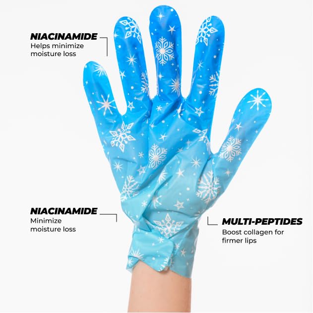 Vitamasques Holiday Snow Bliss Hand & Foot Mask Set - Korean Skin Care for Dry Cracked Feet & Hands - Spa Gifts, Stocking Stuffers for Teen Girls & Party Favors for Women