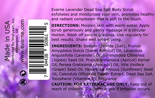 Lavender Dead Sea Salt Body Scrub with 7 Essential Oils Calendula and Vitamin E
