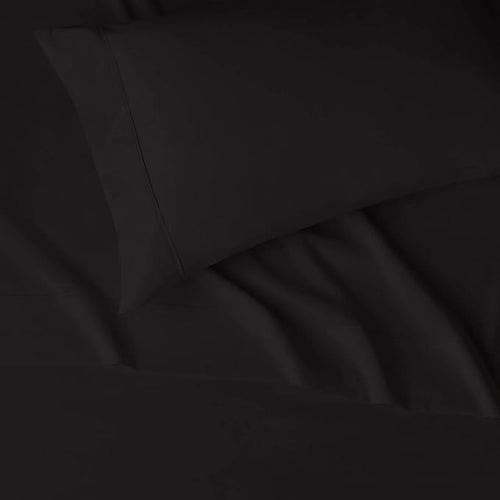 Amazon Basics 3 Count Lightweight Super Soft Easy Care Microfiber Bed Sheet Set with 14" Deep Pockets - Twin (Pack of 4), Black, Solid