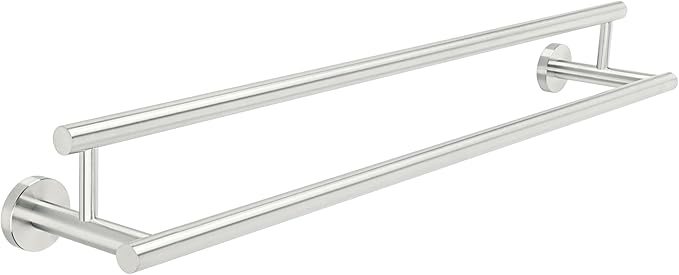 Alise Double Bath Towel Bars Towel Racks for Bathroom Lavatory,28 Inch Wall Mount Towel Holder SUS304 Stainless Steel Towel Hanger Towel Rail,GYT6902-700-LS Brushed Nickel