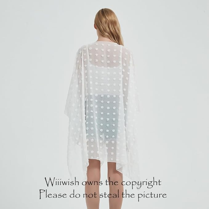 Women's Bohemian Floral Chiffon Beach Cover up Swimsuit Kimono Summer Swimwear Cardigans