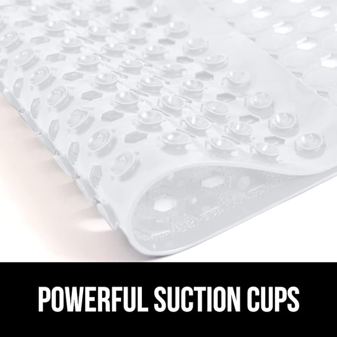 GORILLA GRIP Patented Square Shower Stall Mat, Small Bathtub Floor Mats for Stand Up Showers, Suction Cups and Drainage Holes, Machine Wash, Soft on Feet, Bathroom Accessories 21x21 Inch, 2 Pack White