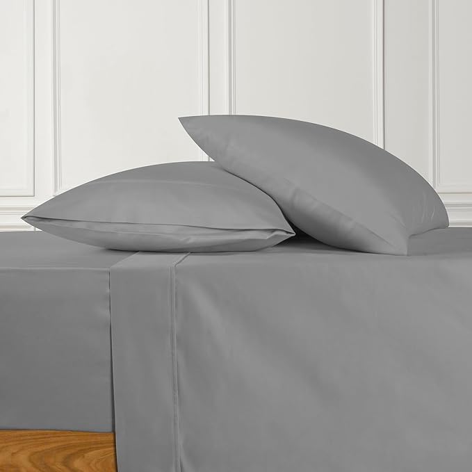 URBANHUT 700 Thread Count Egyptian Cotton Sheets King Size, 4Pc Sheet Set Soft Luxury Bed Sheets for King Size Bed, Sateen Weave Hotel Sheets, 16'' Elasticized Deep Pocket - Dark Grey