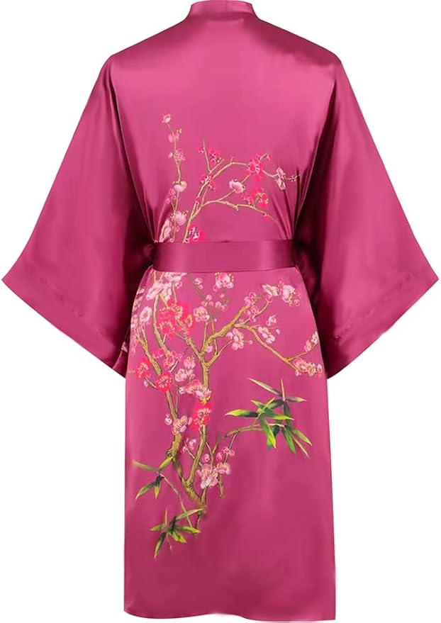 women's 100% silk kimono, short bathrobe pajamas, kimono pajamas