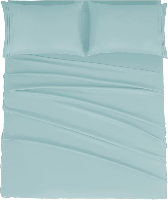 Mejoroom California King Size Sheet Set - Soft Microfiber Bed Sheets,Deep Pocket Fitted Sheet, Breathable, Wrinkle & Fade Resistant - 4 Piece (California King, Grayish Green)