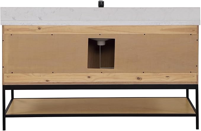 Wildy 60" Single Bathroom Vanity Set in Black Oak Without Mirror