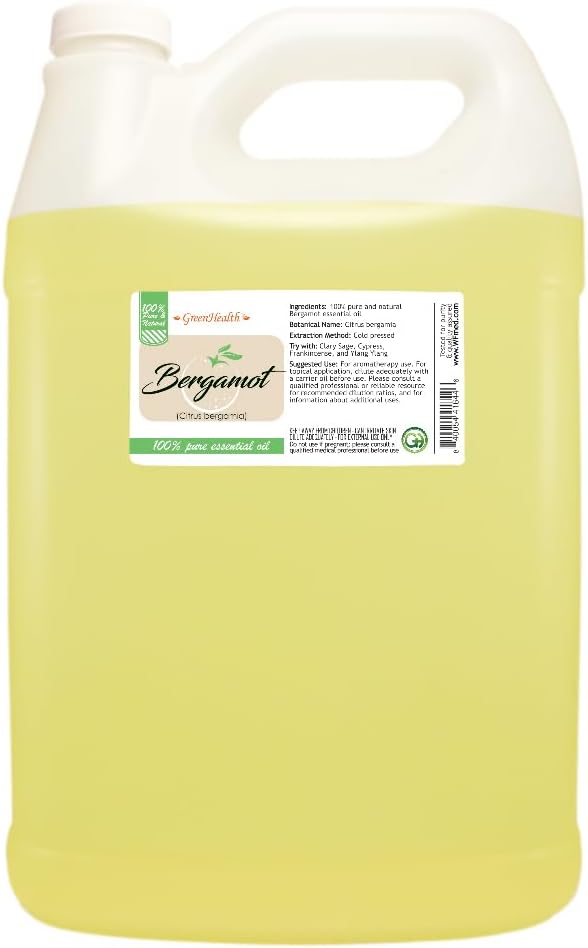 Bergamot Essential Oil - 1 Gallon - Plastic Jug - 100% Pure & Uncut - GreenHealth