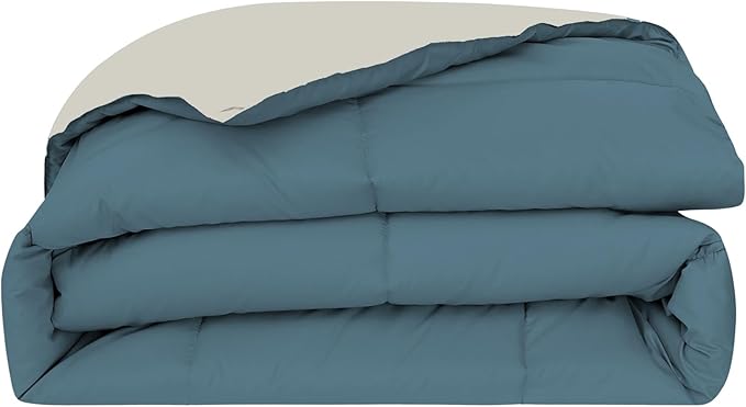 Modern Threads Down Alternative Reversible Comforter Teal/Beige Queen