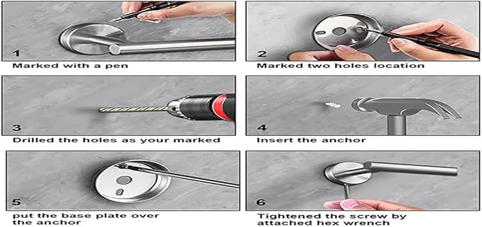 10sets Towel bar Sets, Includes 2Pcs 23.6 inch Towel bar,2Pcs Towel Hook,2Pcs Towel Ring,2Pcs Toilet Paper Holder-Matte Black