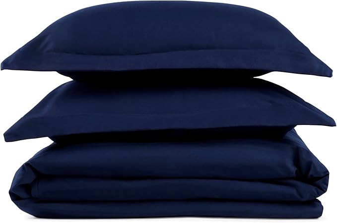 PeachSkinSheets 1500tc Level of Softness Soft Cooling Duvet Cover Set | Queen/Full Size - Mariner Blue