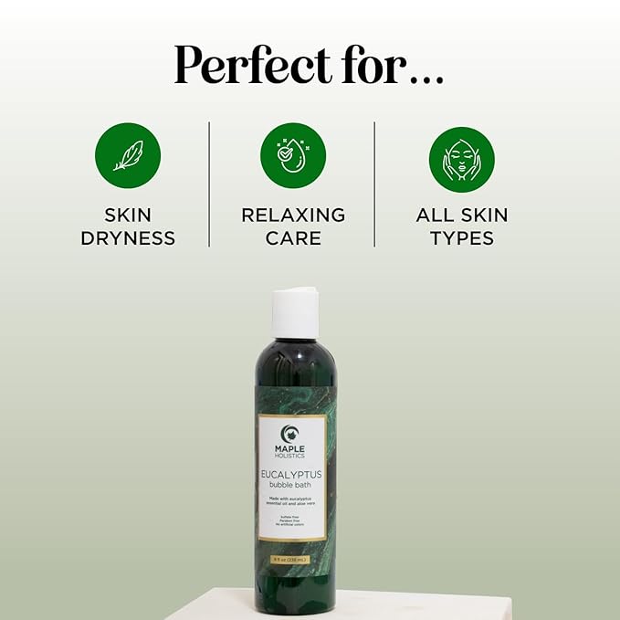 Premium Eucalyptus Bubble Bath Soap - Sulfate Free Adult Bubble Bath for Women and Men with Relaxing Essential Oils with Vitamin E - Foaming Bath Oil for Dry Skin Featuring Aromatherapy Oils