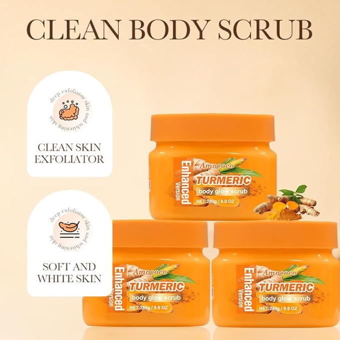 Turmeric Body Glow Scrub - 9.9 oz | Deep Exfoliating Cream