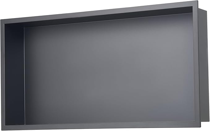 VEVOR Shower Niche, 13 x 25 x 4 inch Recessed Wall Niche, Heavy-duty Stainless Steel Modern Soap & Shampoo Storage Organizer, Sealed Waterproof, Durable & Easy to Install,Black for Bathroom