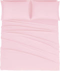Mejoroom Queen Size Sheet Set - Hotel Luxury 1800 Bedding Sheets & Pillowcases - Deep Pocket Fitted Sheet, Soft, Breathable, Wrinkle & Fade Resistant - 4 Piece (Queen, Blush Pink)