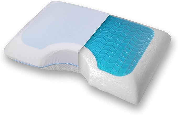 COMFYT Side Sleeper Pillow - Cervical Cooling Pillow, Gel Memory Foam Shoulder Bed Pillows Orthopedic Supports Posture Neck for Back Stomach Sleepers