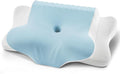 Cervical Pillow for Neck Pain Relief - Cooling Ergonomic Dual-Sided Orthopedic Neck Pillow with Ice Silk Pillowcase, Breathable Memory Foam Contour Pillow for Side, Back, Stomach Sleepers