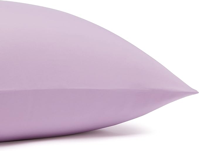 Amazon Basics Lightweight Super Soft Easy Care Wrinkle Free Microfiber 3 Piece Bed Sheet Set with 14-Inch Deep Pockets, Twin, Frosted Lavender, Solid, Kids, Men & Women Bedding