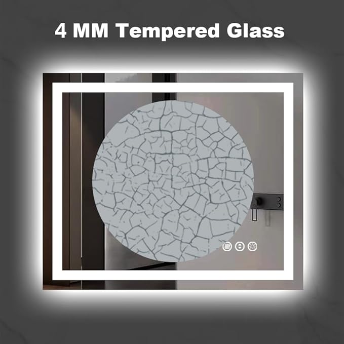 Amorho 72''x 40'' LED Mirror for Bathroom with Front and Backlight, Large Dimmable Wall Mirrors with Anti-Fog, Shatter-Proof, Memory, 3 Colors, Double LED Vanity Mirror