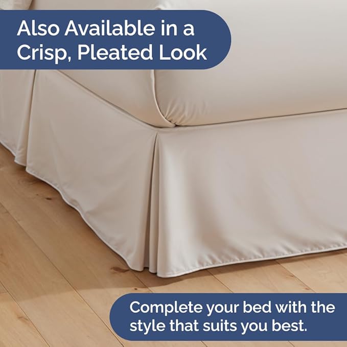 Bedskirt Queen Size Ruffle - 15 inch Drop Dust Ruffle Bed Skirt with Platform - Ultra-Soft, Easy Fit, Premium Hotel Quality - Wrinkle, Fade & Shrink Resistant - for Women, Men, Kids and Teens - White