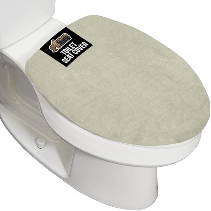 GORILLA GRIP Thick Memory Foam Bathroom Toilet Lid Seat Cover, Soft Velvet Topside, Machine Wash, Plush Cushioned Covers Fits Most Size Lids, Decorative Bath Room Accessories, 19.5x18.5, Sage