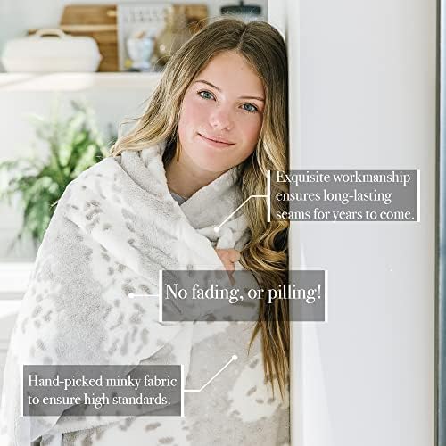 Minky Designs Blueberry Minky Blanket – Ultra Soft Faux Fur Throw Blanket for Couch, Bed & Home – Fluffy, Warm & Luxurious – Chic Collection (Large, 60x72)