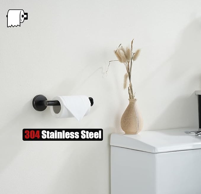 JQK Toilet Paper Holder Oil Rubbed Bronze, 5 Inch 304 Stainless Steel Thick 0.8mm Tissue Paper Dispenser for Bathroom, Hold Mega Rolls Wall Mount, TPH120-ORB