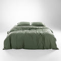 Olive + Crate Tencel Eucalyptus Cooling Duvet Cover Set - Hypoallergenic, Lyocell Tencel Duvet Cover - Soft, Temperature Regulating with Hidden Button Closure & Corner Ties - California King [Moss]